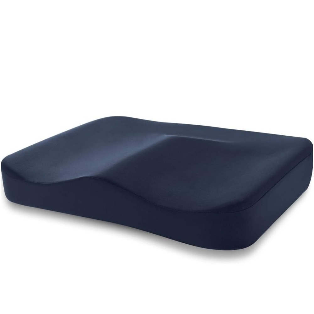 Tempur-Pedic Office Seat Cushion Navy Blue Memory Foam Posture Support 16x16x2